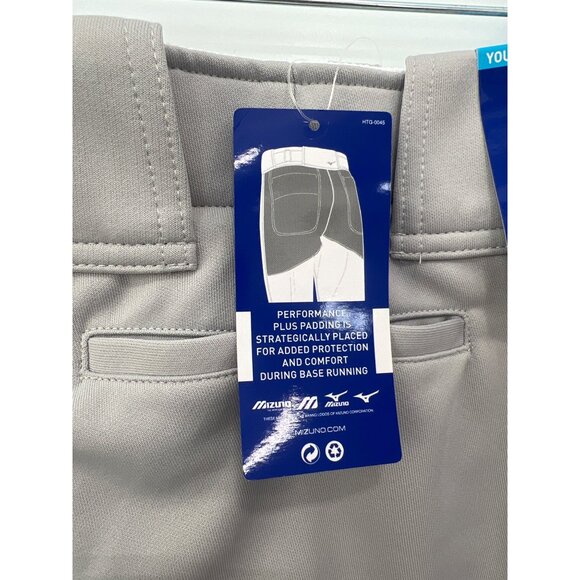 Mizuno Performance Short Baseball Pants Youth XXL Gray Sportswear Athleisure NEW - Picture 4 of 8